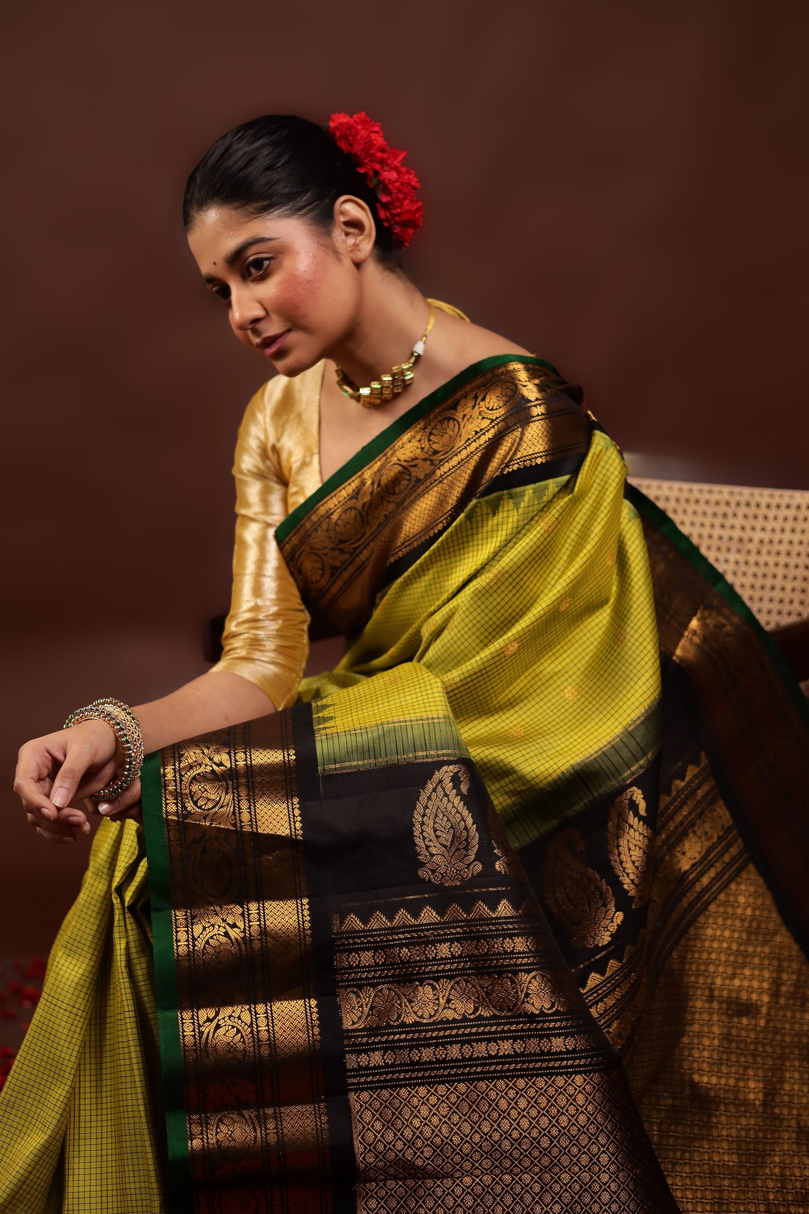 Gadwal Pink Brocade