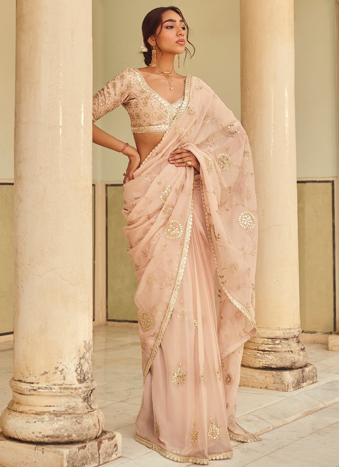 Organza Pink Embroidery